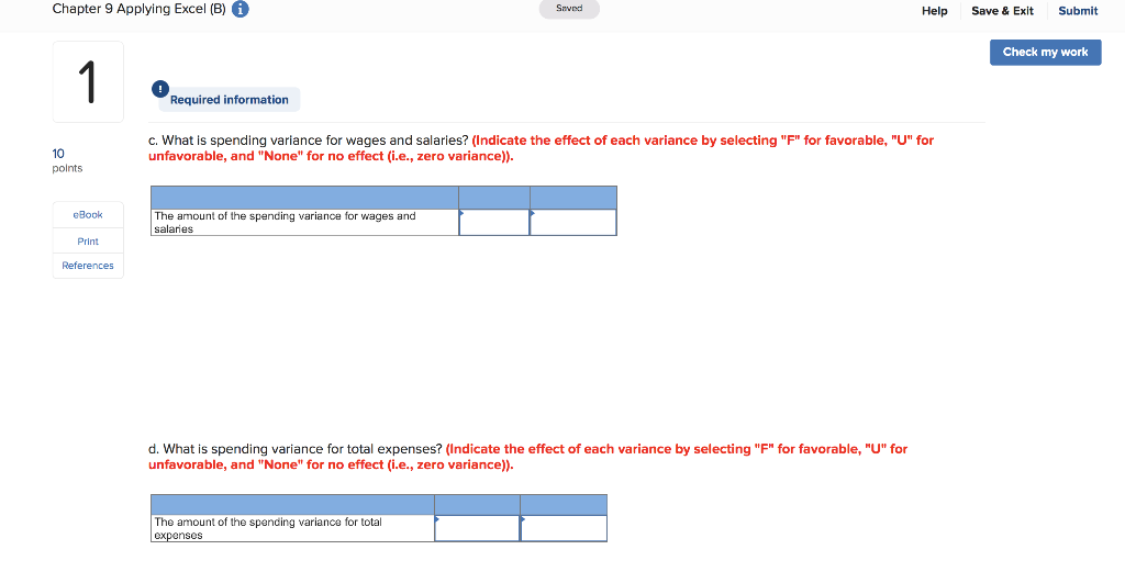 Solved Saved Chapter 9 Applying Excel (B) Requirement 2: | Chegg.com