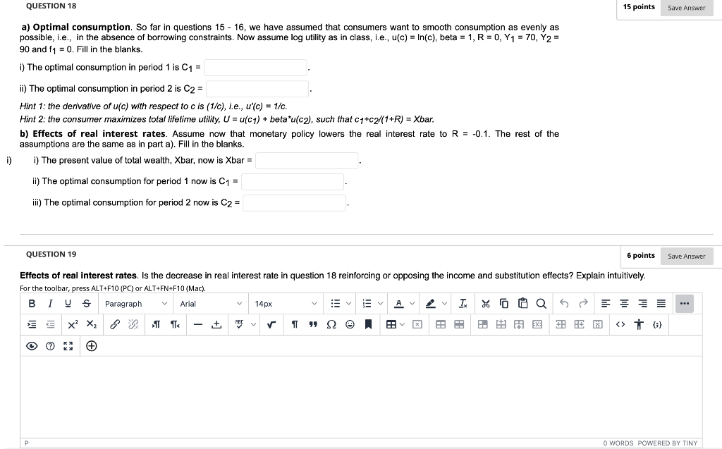Solved QUESTION 18 15 points Save Answer a) Optimal | Chegg.com