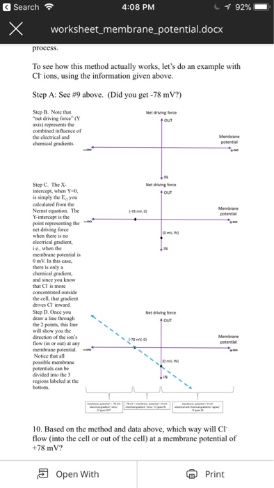Solved: Search令 4:08 PM Worksheet_membrane_potential.docx... | Chegg.com
