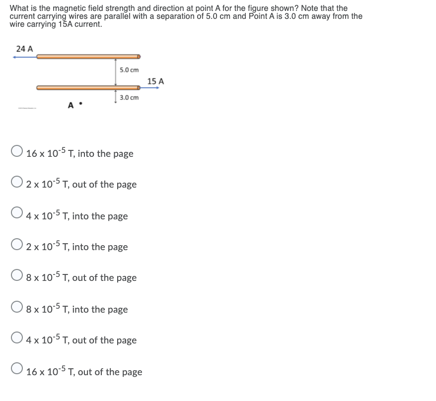 Solved What Is The Magnetic Field Strength And Direction At | Chegg.com