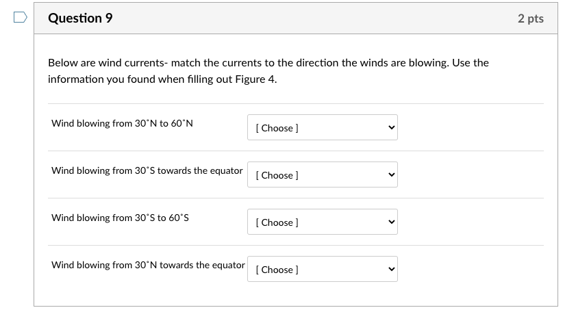 Solved Below are wind currents- match the currents to the | Chegg.com