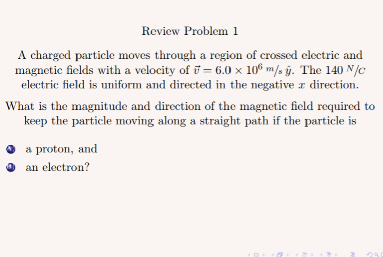 Solved Review Problem 1 A Charged Particle Moves Through A | Chegg.com