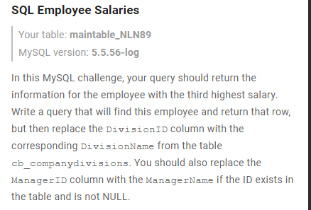 Solved SQL Employee Salaries Your Table: Maintable_NLN89 | Chegg.com