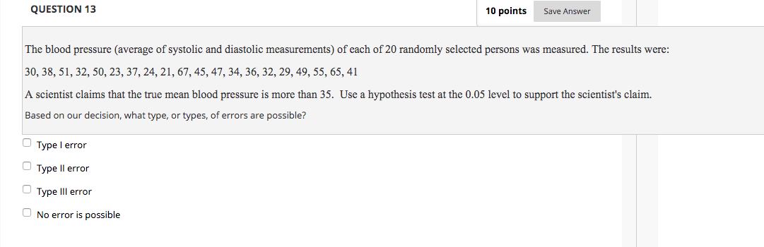Solved QUESTION 8 10 points Save Answer The blood pressure | Chegg.com