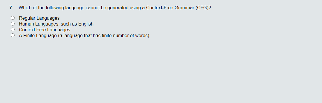 Solved 7 Which of the following language cannot be generated | Chegg.com