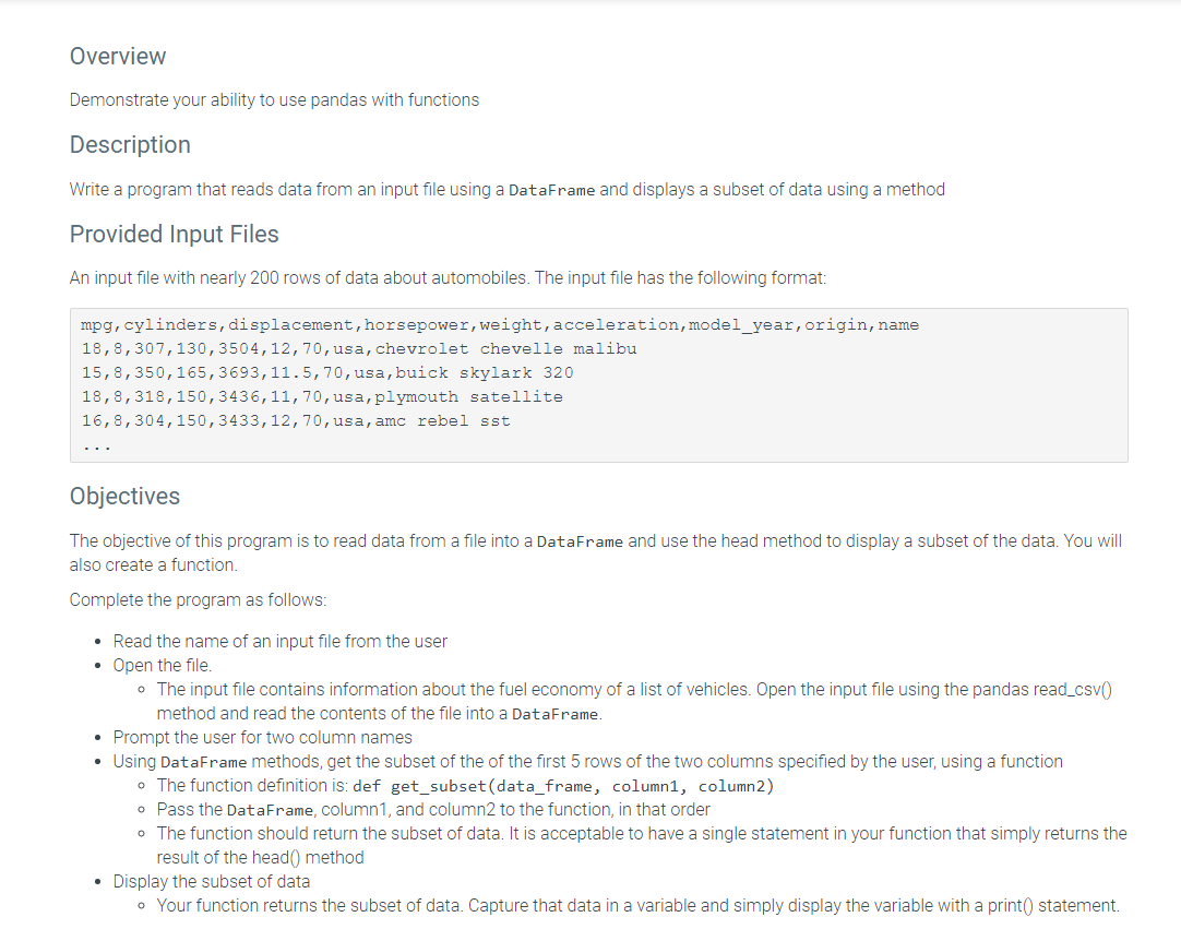 Solved I need this to be in python the the last input | Chegg.com