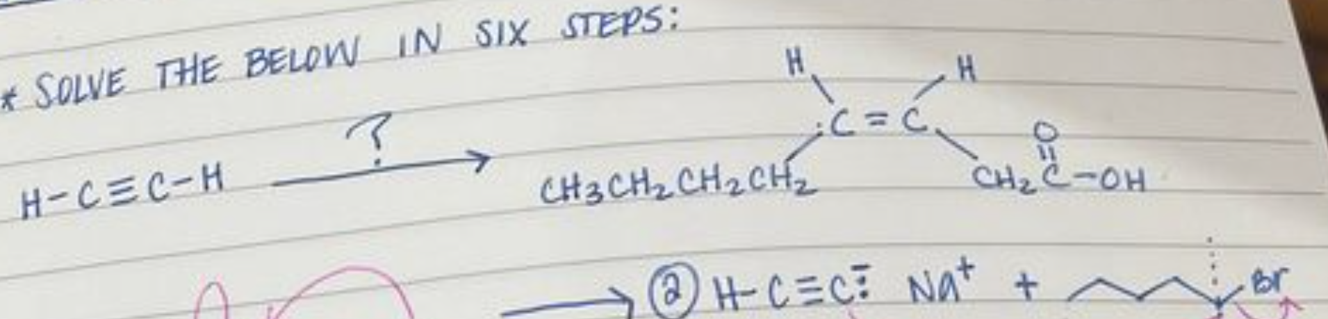 Solved What are the mechanisms in 6 steps?H -C triple bond | Chegg.com
