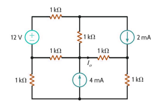 Solved Use loop/mesh analysis to find the unknown current I0 | Chegg.com