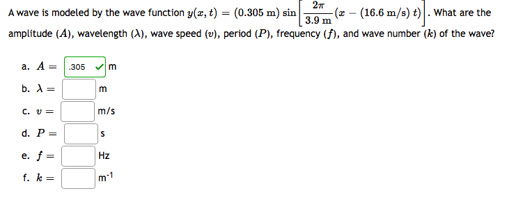Solved 2п A wave is modeled by the wave function y(x, t) = | Chegg.com