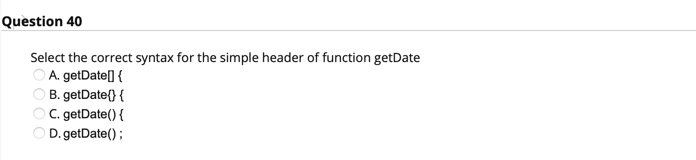 Solved Question 37 Select the correct syntax for the header | Chegg.com