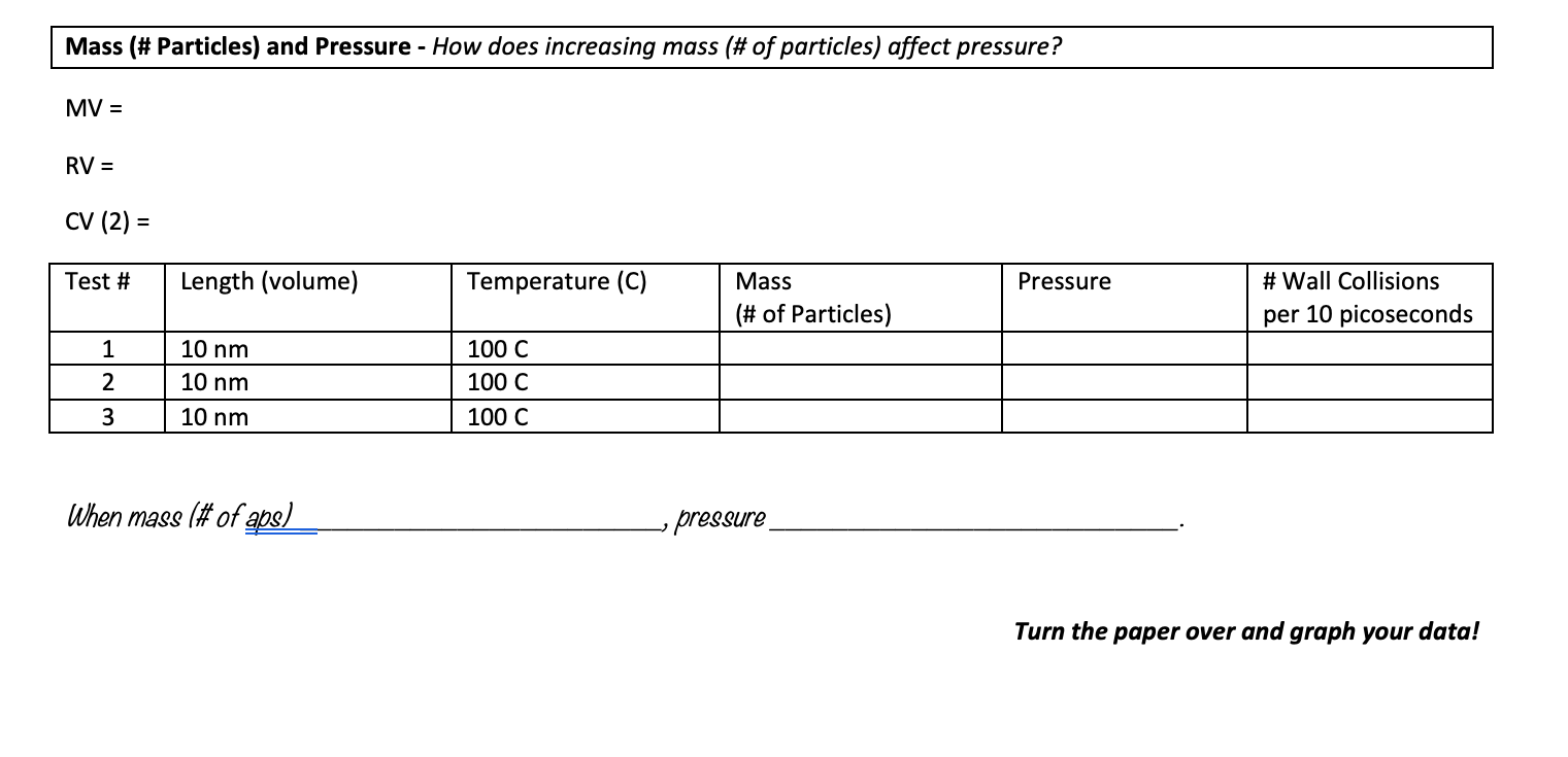 Solved Quick PhET Gas Intro (Google "PhET Gas Intro >