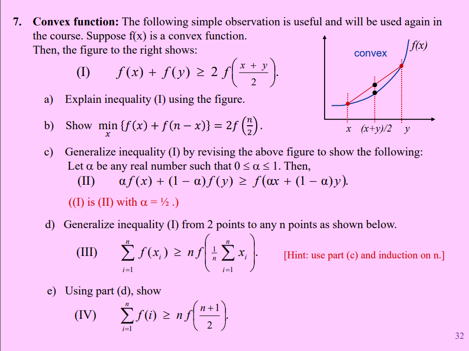 Solved 7. Convex Function: The Following Simple Observation | Chegg.com