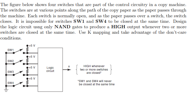 Solved The figure below shows four switches that are part of | Chegg.com