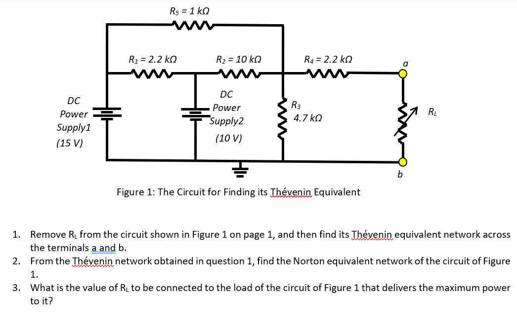 Solved Figure 1: The Circuit for Finding its Thévenin | Chegg.com