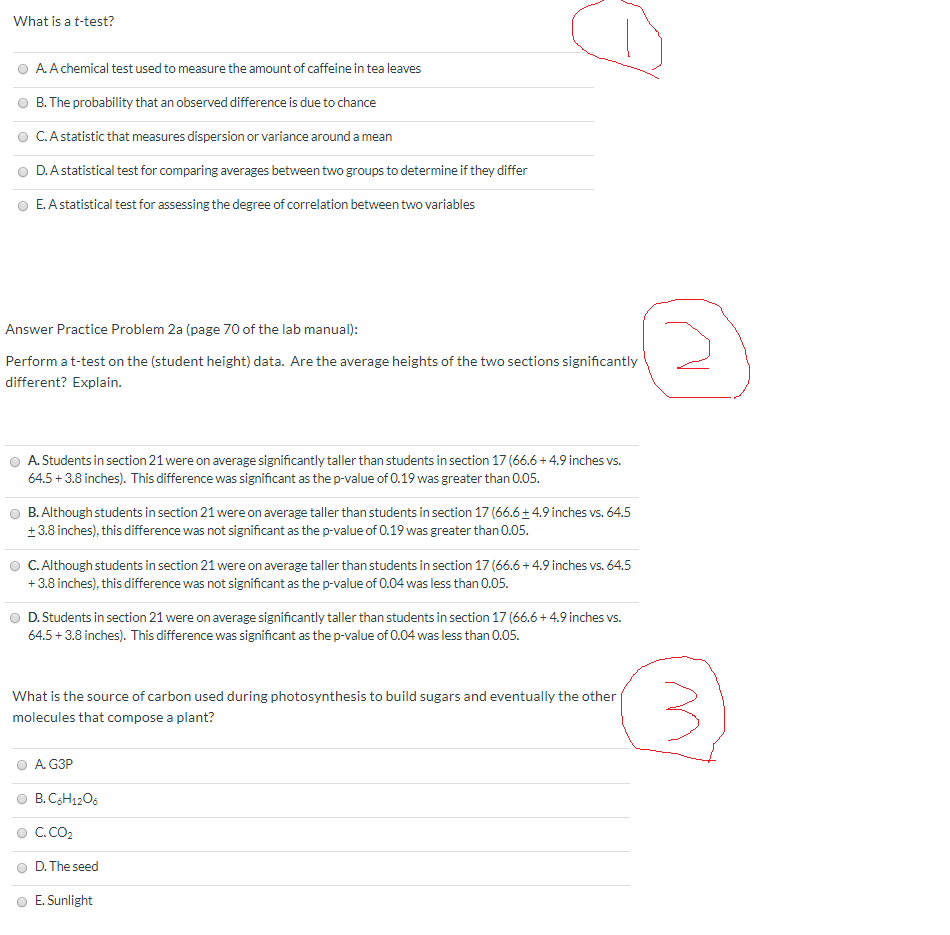 Solved What is a t-test? A. A chemical test used to measure 