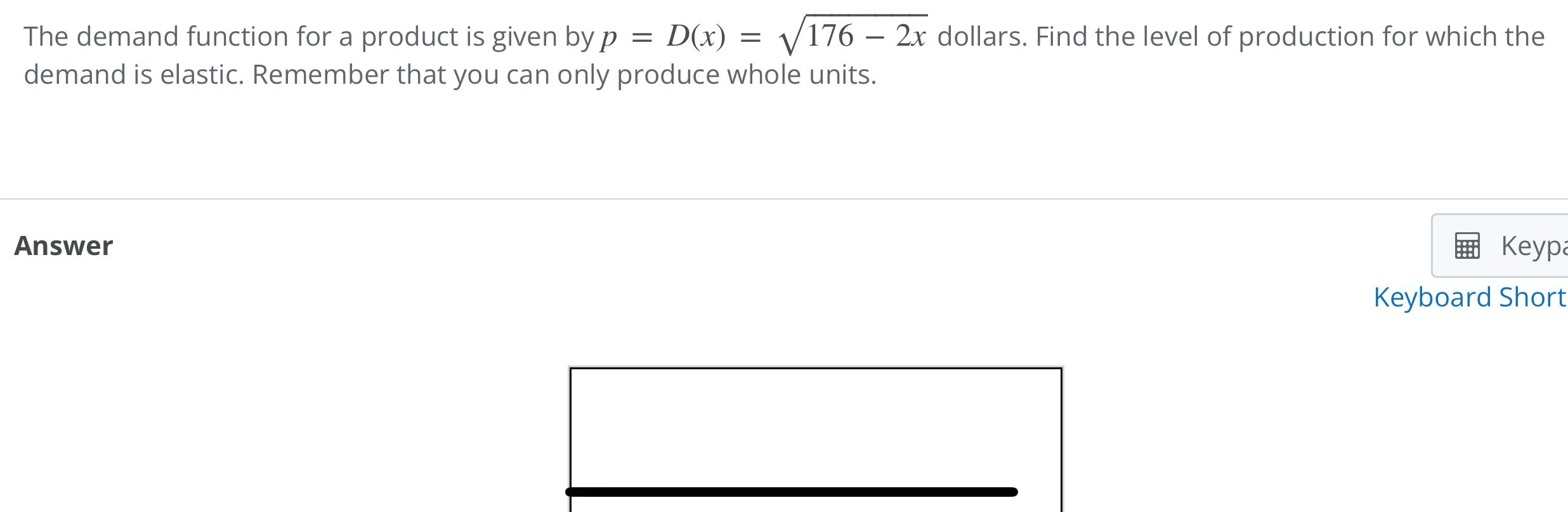 Solved The demand function for a product is given by | Chegg.com