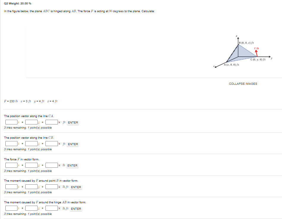 Solved Q2 Weight: 20.00% In The Figure Below, The Plane ABC | Chegg.com