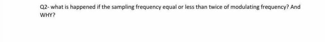 Solved Q2- what is happened if the sampling frequency equal | Chegg.com