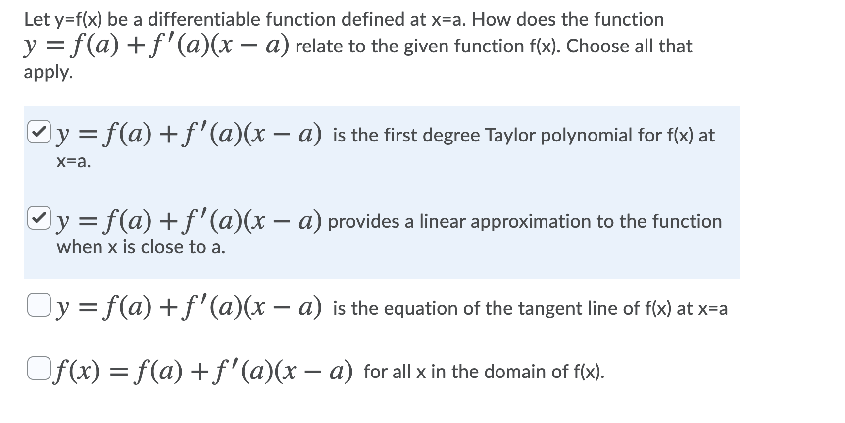Solved Let y=f(x) be a differentiable function defined at | Chegg.com