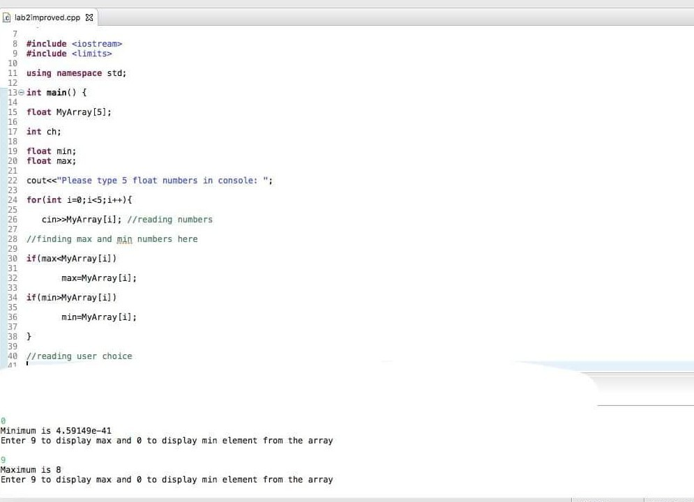 Solved Clab2improved.cpp X 8 #include 9 #include | Chegg.com