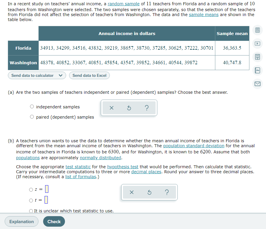 Solved In A Recent Study On Teachers' Annual Income, A 