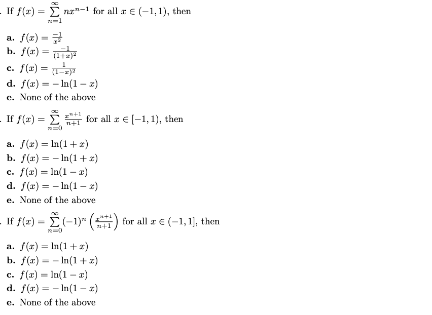 Solved If F X 9 Nxn 1 For All X 1 1 Then N 1 A Chegg Com