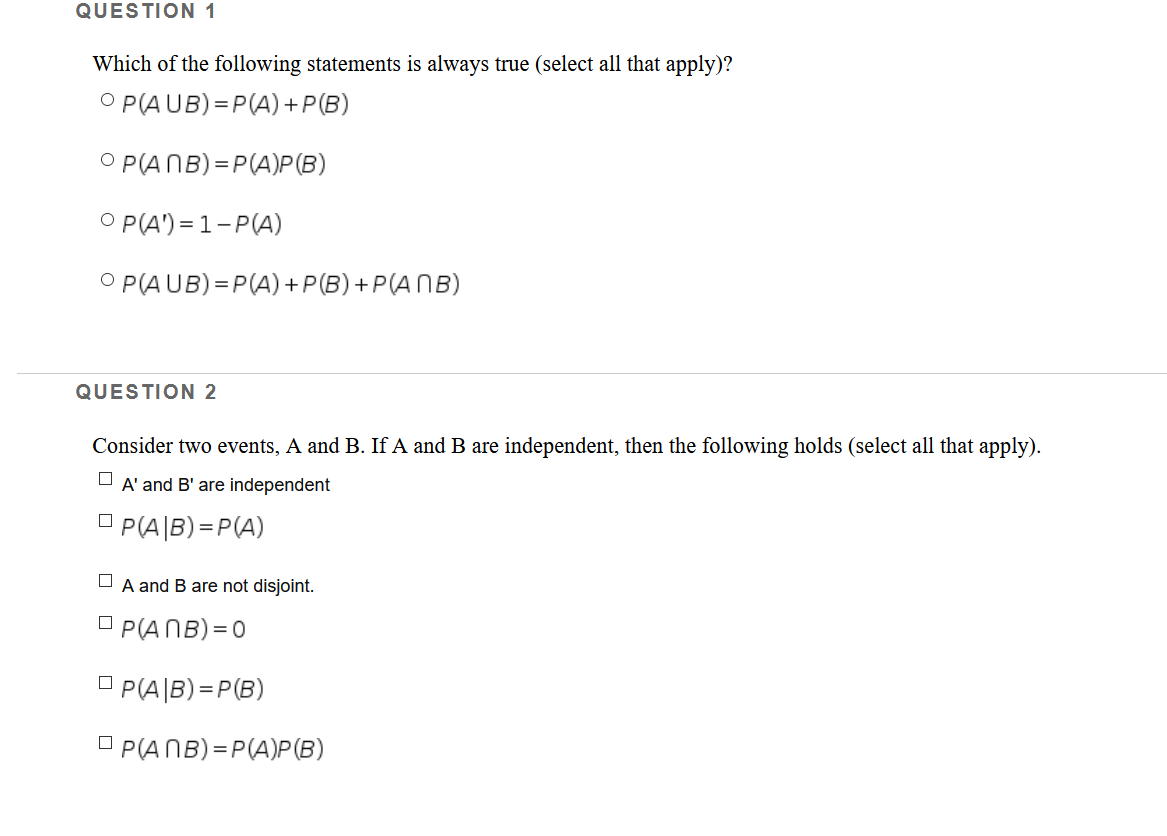 Solved QUESTION 1 Which Of The Following Statements Is | Chegg.com