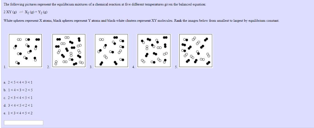 Solved The following pictures represent the equilibrium | Chegg.com