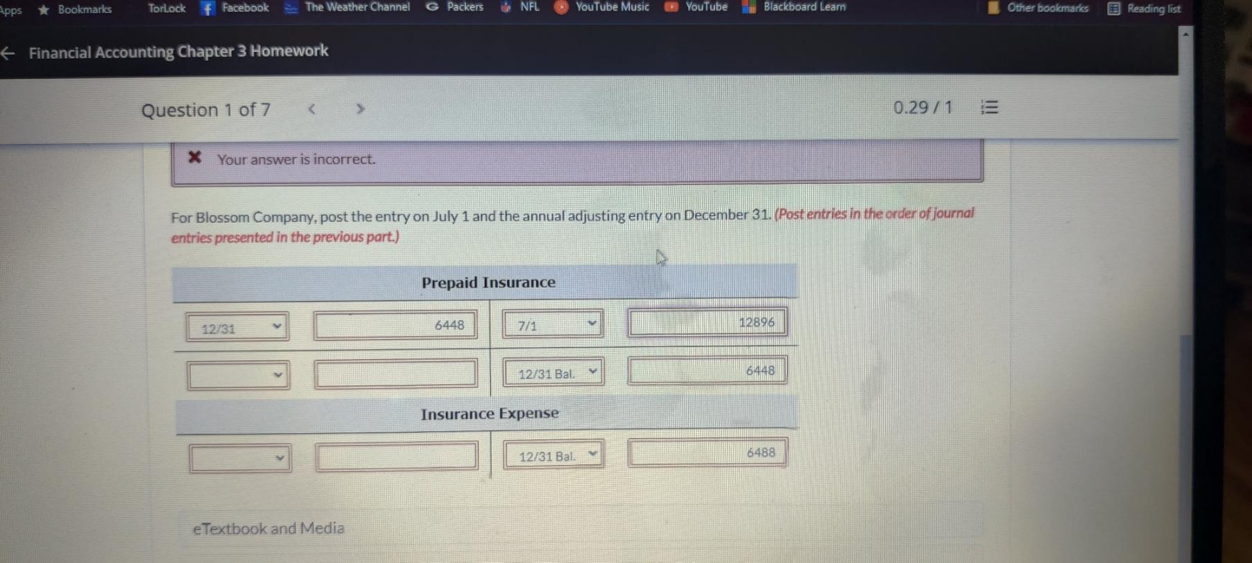 Solved + Financial Accounting Chapter 3 Homework 0.29 / 1 E | Chegg.com