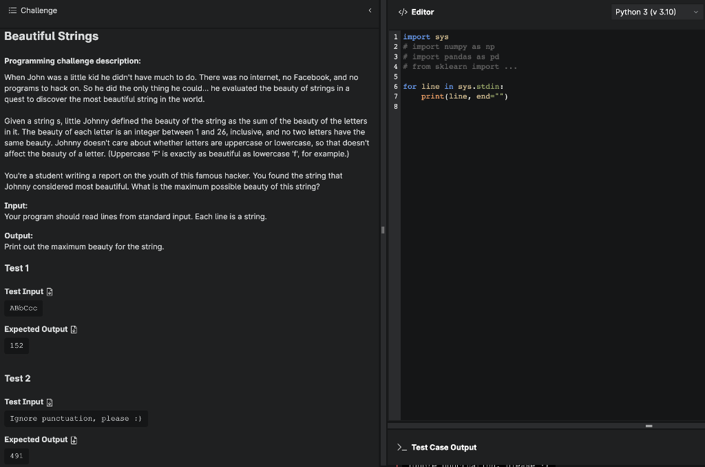 Solved Test Input 의 Expected Output Test 2 Test Input 国 | Chegg.com image.