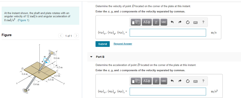 Solved Determine the velocity of point D located on the | Chegg.com