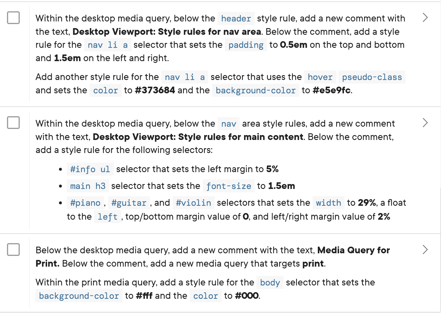 Solved C6 In the Lab 1: Creating Media Queries for the | Chegg.com