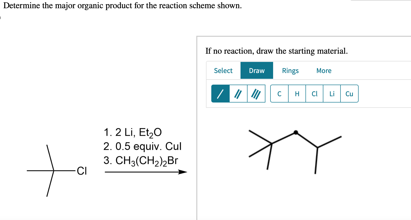 Solved Determine the major organic product for the reaction
