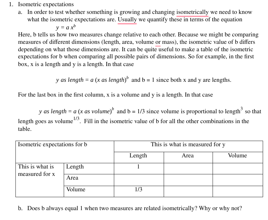 Solved 1. Isometric expectations a. In order to test whether | Chegg.com