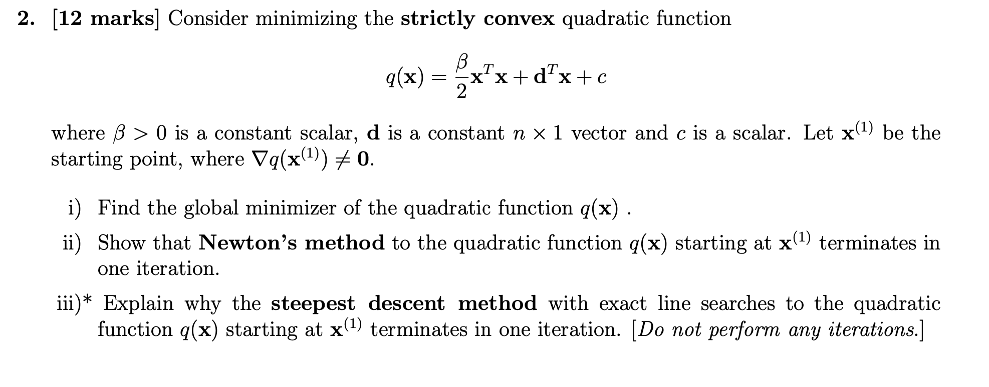 2 12 Marks Consider Minimizing The Strictly Con Chegg Com