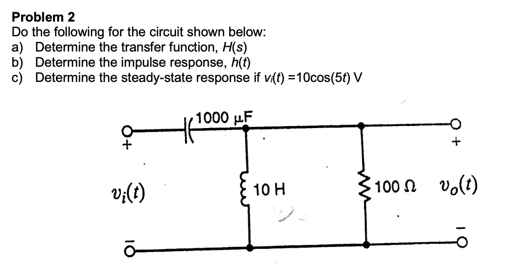Solved Problem 2 Do the following for the circuit shown | Chegg.com