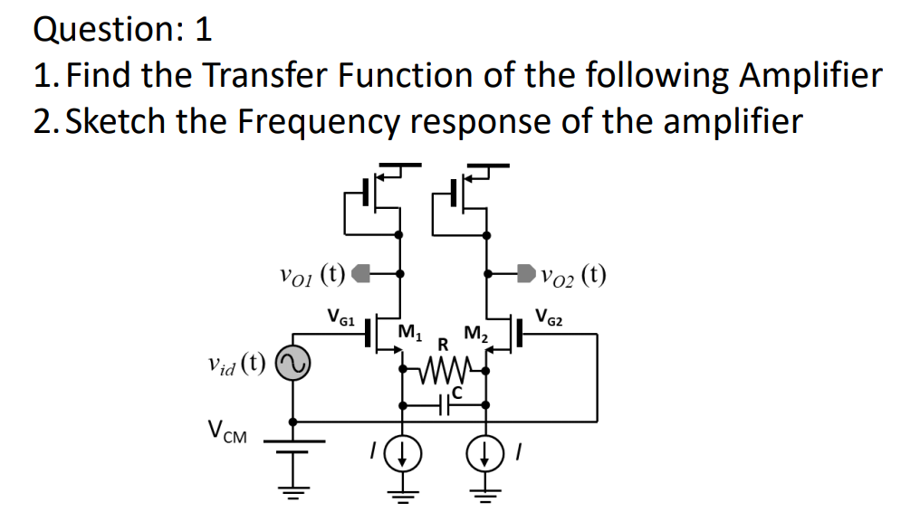 Solved Question: 1 1. Find the Transfer Function of the | Chegg.com
