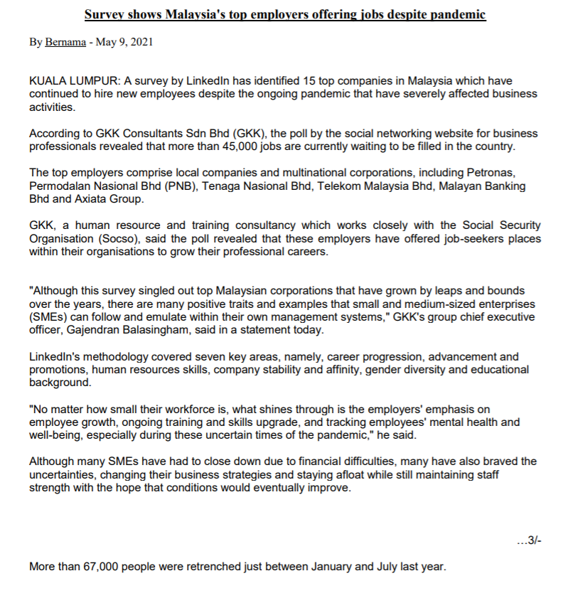 Solved Survey Shows Malaysia S Top Employers Offering Jobs Chegg Com