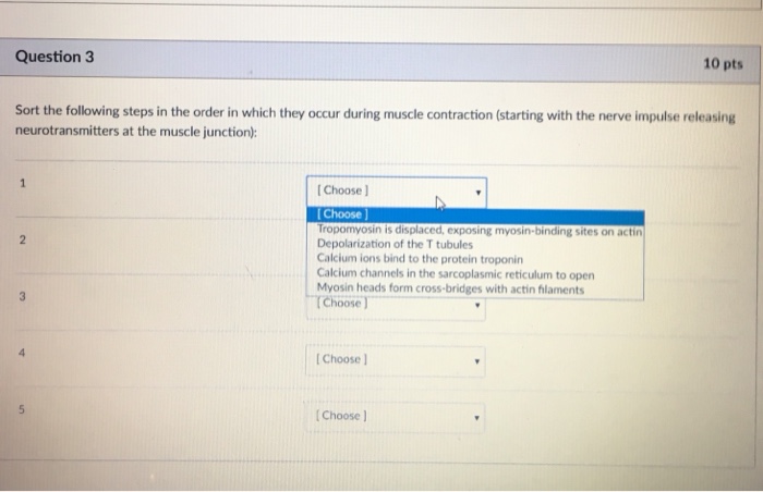 Solved Question 1 10 pts Sort the following steps in the | Chegg.com