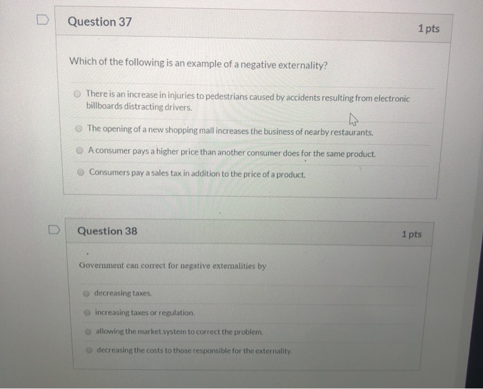 Solved D Question 37 1 pts Which of the following is an | Chegg.com