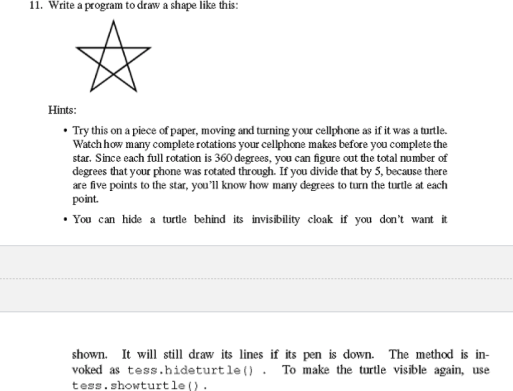 Solved 11. Write a program to draw a shape like this: Hints: | Chegg.com