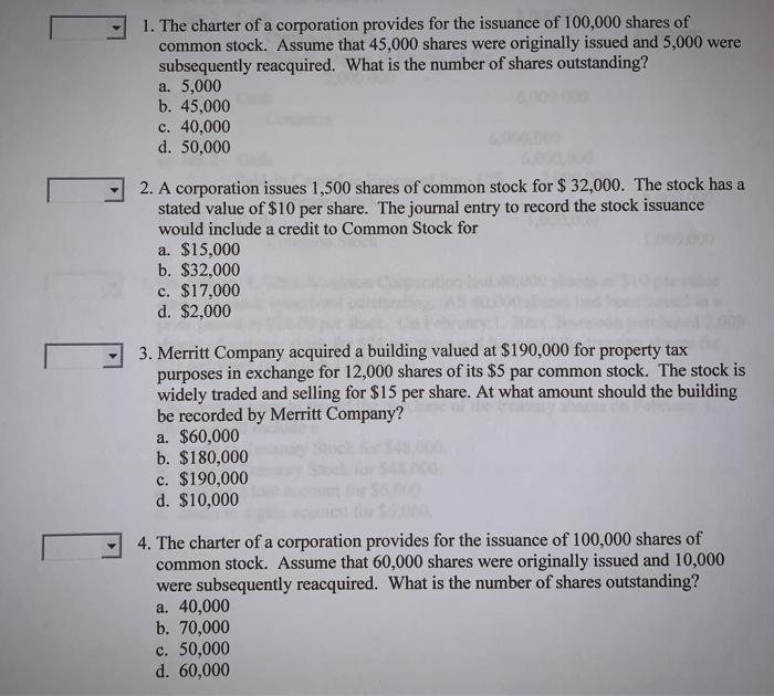 Solved 1.The charter of a corporation provides for the