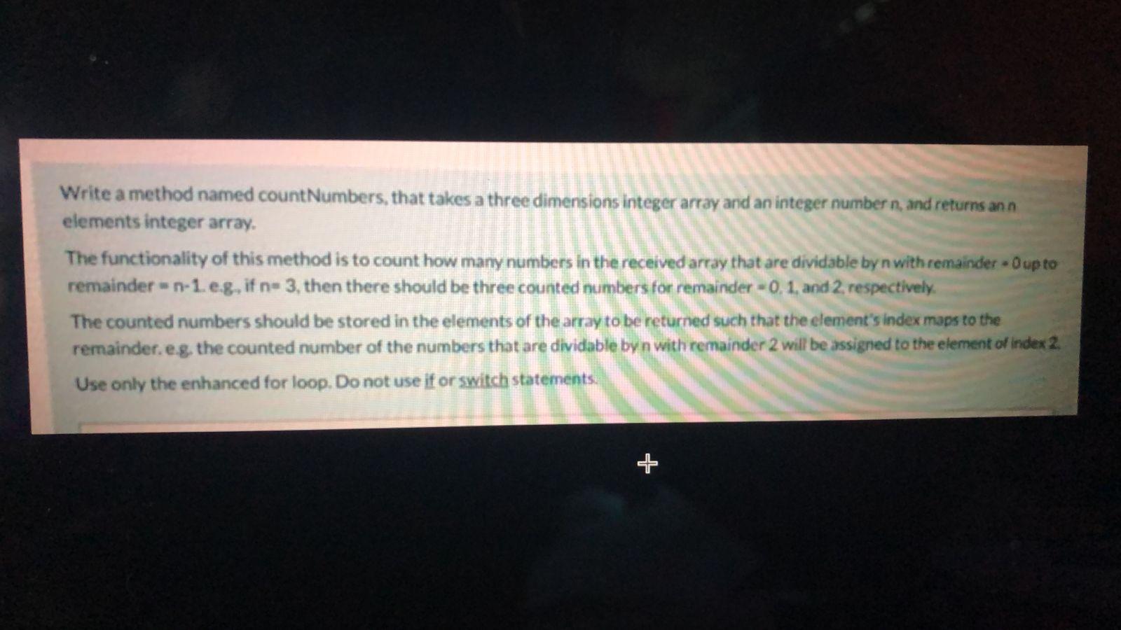 Solved Write a method named count Numbers, that takes a | Chegg.com