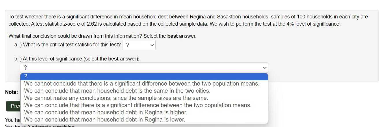 Solved To test whether there is a significant difference in | Chegg.com
