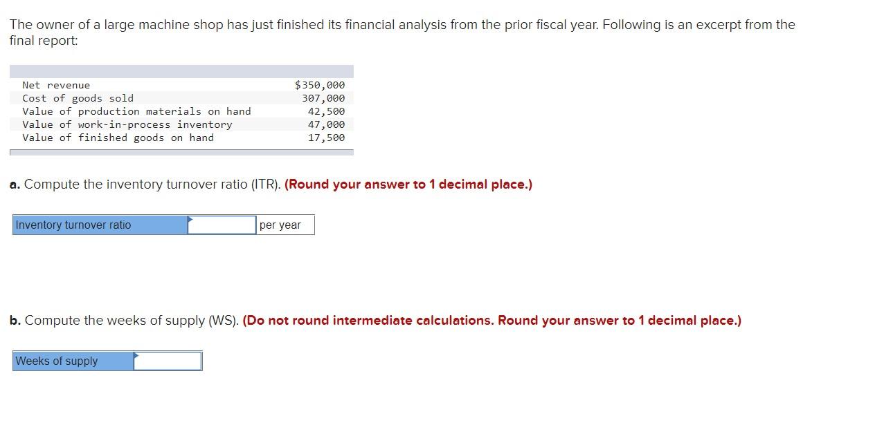 Solved The owner of a large machine shop has just finished