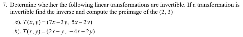 Solved 7. Determine whether the following linear | Chegg.com