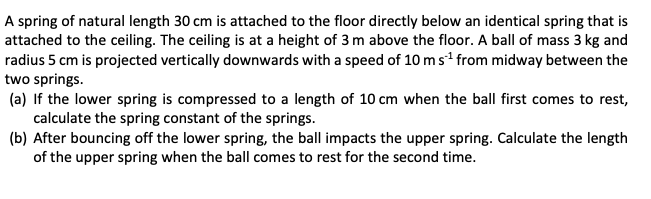 Solved A spring of natural length 30 cm is attached to the | Chegg.com
