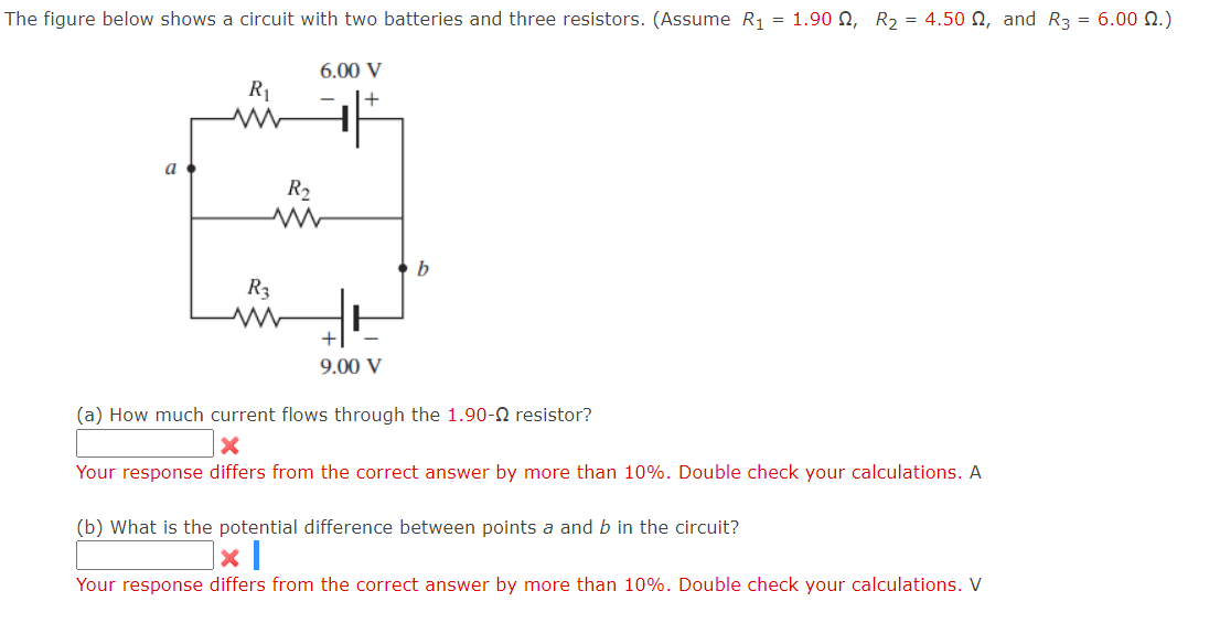 Solved The Figure Below Shows A Circuit With Two Batteries | Chegg.com