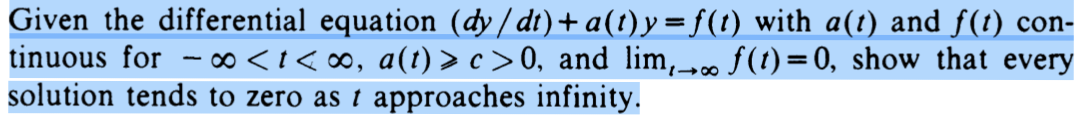 Solved Given the differential equation (dy / dt) + | Chegg.com