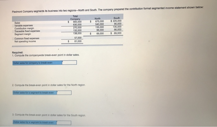 Segmented Income Statement Using Contribution Solved and South. The company prepared the contribution | Chegg.com